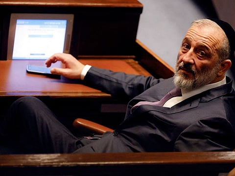 Member of Knesset Aryeh Deri attends a special session of the Knesset, Israel's parliament, to approve and swear in a new right-wing government, in Jerusalem December 29, 2022.