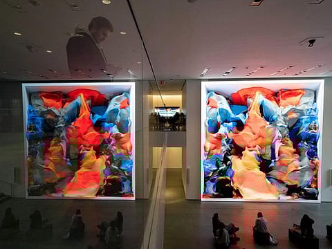 The new AI-generated installation "Unsupervised" by artist Refik Anadol's at the Museum of Modern Art in New York on January 11, 2023. The work is meant to be a thought-provoking interpretation of the New York City museum's prestigious collection. 
