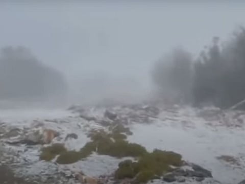 Temperatures reached -1 degrees Celsius early morning on Tuesday at Jebel Shams in north-eastern Oman.