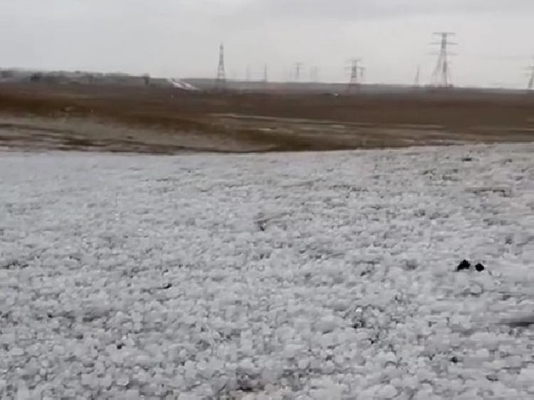 Hail in the UAE on Wednesday 