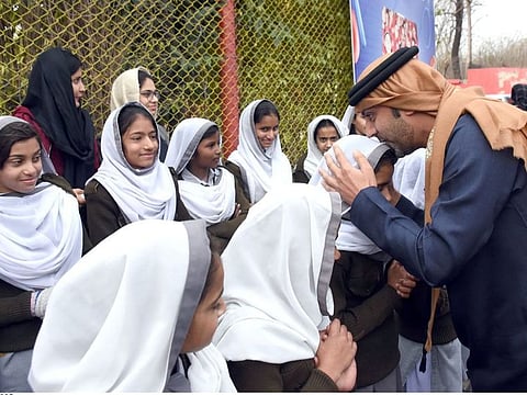 Hamad Obaid Ibrahim Salem Al Zaabi during his visit to 'Pakistan Sweet Home’ orphanage in Islamabad on Tuesday.