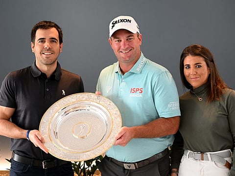Ryan Fox alongside Carmen and Javier Ballesteros