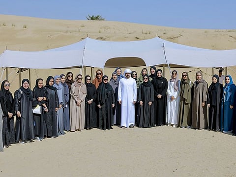 Sheikh Hamdan bin Mohammed bin Rashid Al Maktoum with a group of the participants