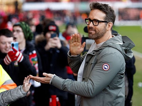 Wrexham co-owner and Hollywood star Ryan Reynolds meets fans at the Racecourse Ground, Wrexham, Britain ahead of the FA Cup fourth round clash with Sheffield United.