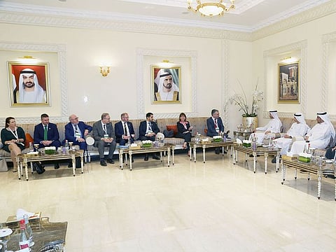 DHA officials during a meeting on the sidelines of Arab Health
