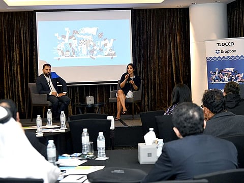 The partnership was officially announced at the "Dropbox Inspire" event