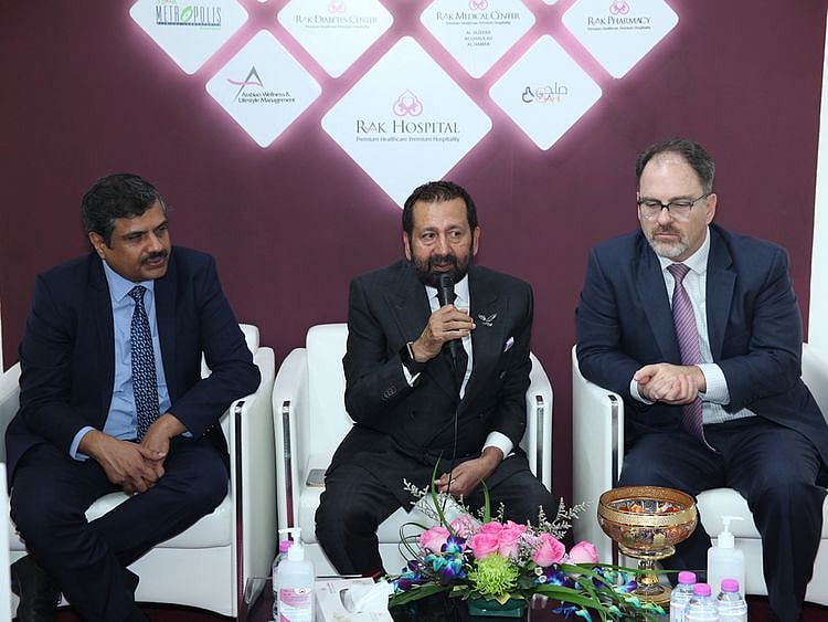 Stock-RAK-Hospital-(L-R) Dr Arshendu Pandey; Dr Raza Siddiqui and Gregg Davis