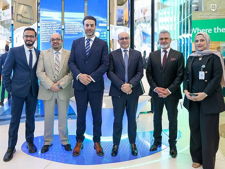 The American Hospital Dubai team at the launch of its Digital Channel at Arab Health 2023