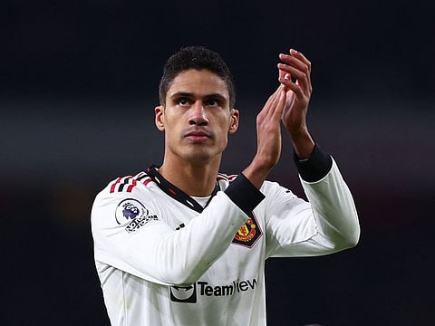 Manchester United's Raphael Varane looks dejected after the match 