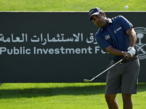 Dubai based Shiv Kapur in action in Saudi on the Asian Tour