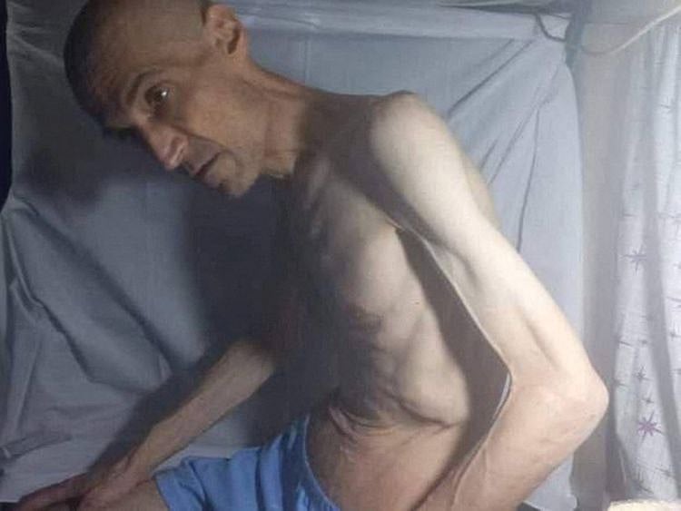 Imprisoned Iranian activist Farhad Meysami, who is reported to have gone on a hunger strike, is seen at Rajai Shahr prison in Karaj, Iran, in this social media image released on February 2, 2023. 