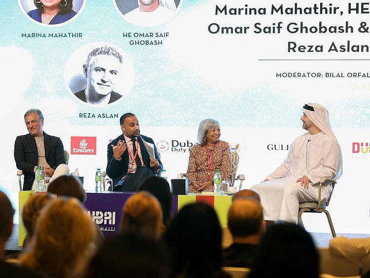 (from-left)-reza-aslan-marina-mahathir-and-omar-ghobash-at-emirates-litfest-in-dubai-on-feb-4-1675526561677