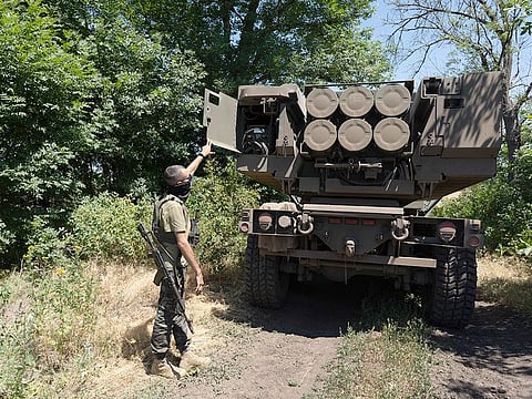 File photo: A US-supplied HIMARS artillery system in eastern Ukraine. 
