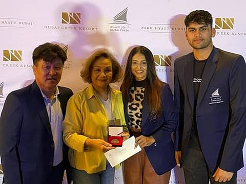 (From left) Gene Cha, Monthly Medal winner Mego Han, Shiba Wahid and Yashvir Anand.