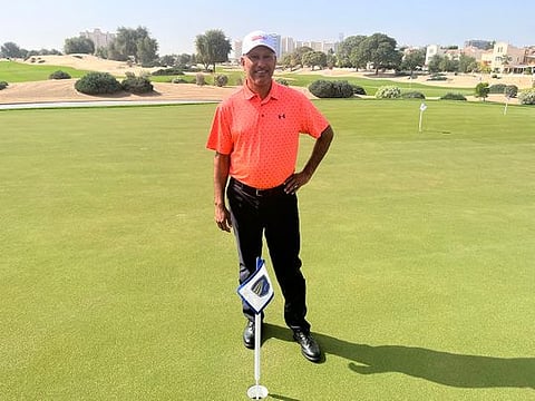 Jeev Milkha Singh practicing at The Els Club.