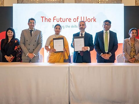 Indian Consul General Aman Puri (second from left) at a function to mark the collaboration between NSDC International (NSDCI) and global workforce solutions company Adecco.