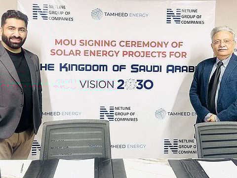 Pakistan’s leading energy company Netline signed an exclusive agreement with Saudi-based Tamheed Energy for solar-based projects in Saudi Arabia.  