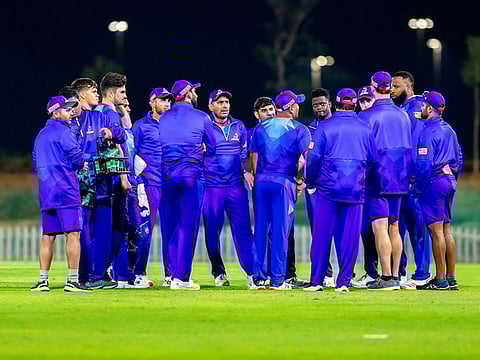 MI Emirates team during a practice match. The Kieron Pollard-led team are aiming to treat the knockout clash like any other game.