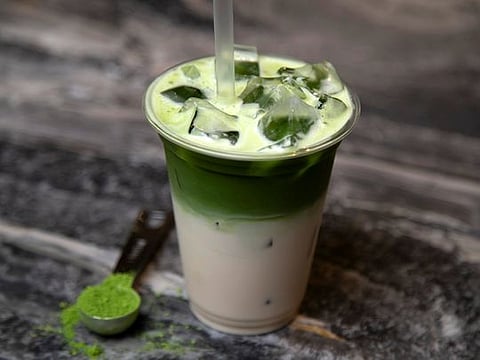 Vanilla Almond Matcha Latte 