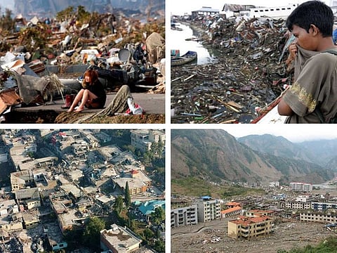  A combination photo showing some of the deadliest quakes in recent times.