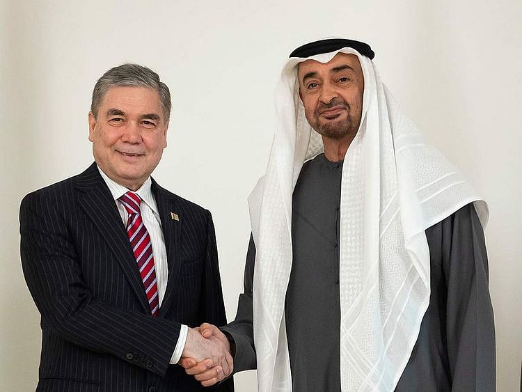 Sheikh Mohamed receives Gurbanguly Berdimuhamedov, Speaker of the Upper House of Turkmenistan Parliament