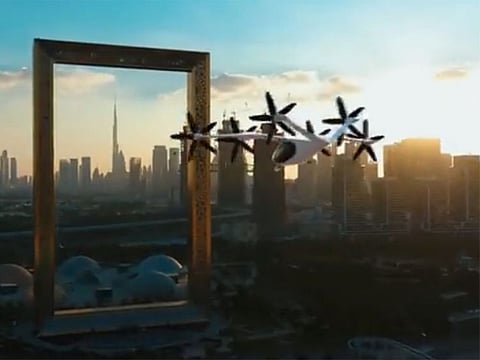 The flying taxi stations in Dubai which will operate within three years.