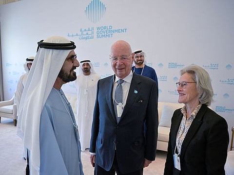  Sheikh Mohammed welcomed Professor Klaus Schwab to the Summit
