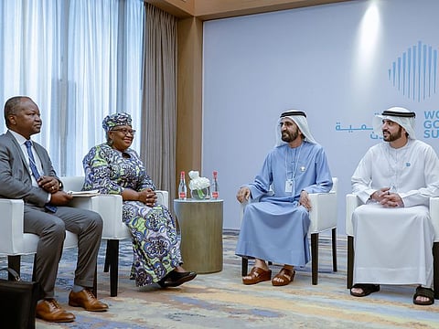 Sheikh Mohammed met with Ngozi Okonjo-Iweala on the sidelines of the World Government Summit (WGS) 2023. 