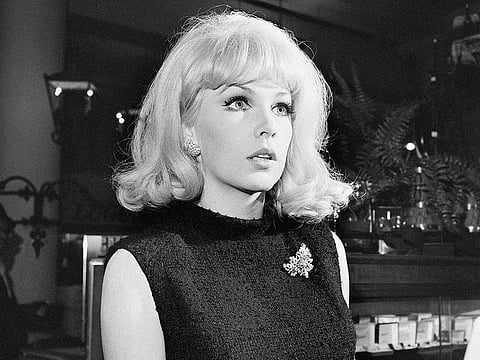 File photo of Stella Stevens at a department store in New York, 1968