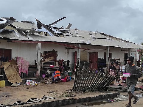 A slightly weakened Cyclone Freddy has made landfall in Madagascar, where schools, businesses and public transportation were shut down ahead of its arrival.