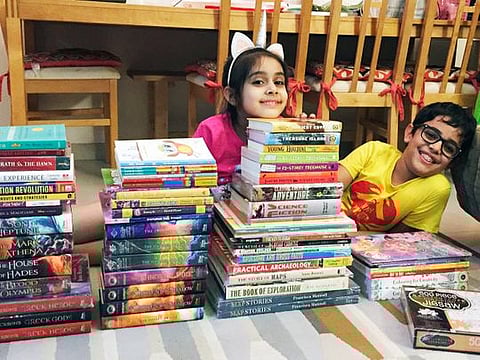 Fareeha Jalil, a software engineer and a mother of two, based in Dubai, notes how her two kids - a girl and boy (seen above), aged seven and eleven, spend time reading every day, and how she encourages them to try different genres. 