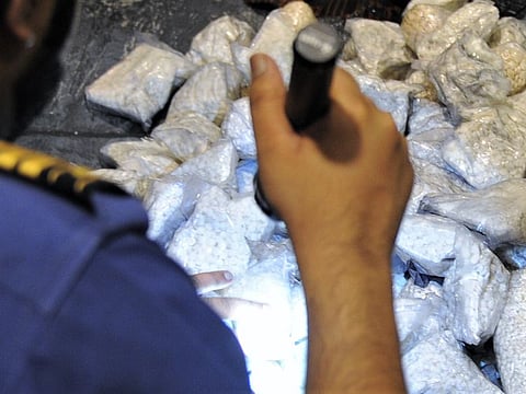 Operation “Double Strike” led by Sea Customs Centers Management at Dubai Customs thwarted the smuggling of 32.8 million narcotic pills hidden in a shipment coming from an Asian country, containing foodstuff and medical equipment at Jebel Ali & TECOM Customs Center.