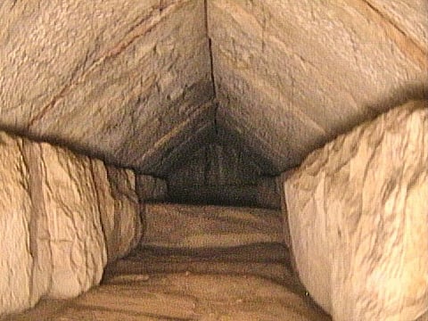 hidden corridor nine metres (30 feet) long has been discovered close to the main entrance of the 4,500-year-old Great Pyramid of Giza.