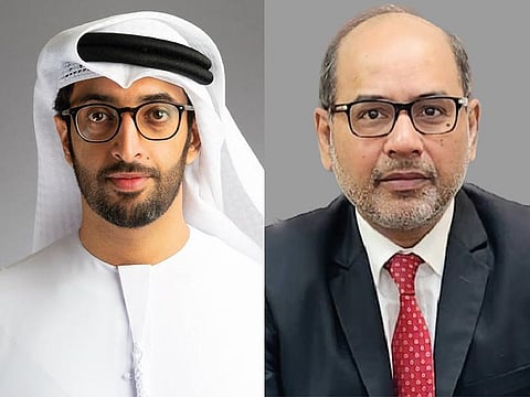 From left: Dr Hazaa Khalfan Al Nuaimi, Chairman, Dubai Quality Group, and Partha Barua, Managing Director, Diamondlease LLC