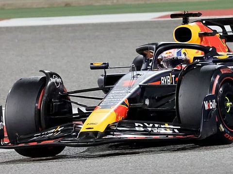 Red Bull Racing's Dutch driver Max Verstappen competes during the Bahrain Formula One Grand Prix at the Bahrain International Circuit in Sakhir.