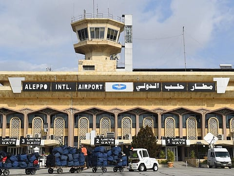 A view of Aleppo International Airport in Syria.  