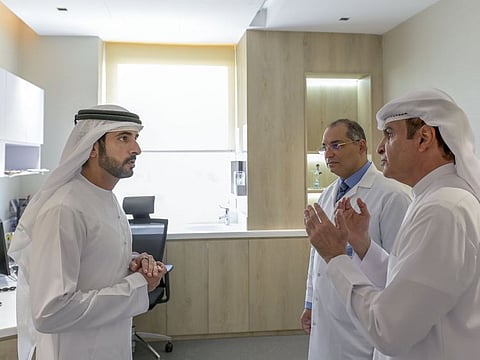Sheikh Hamdan bin Mohammed bin Rashid Al Maktoum (left) said the health sector also supports the growth of Dubai’s economy