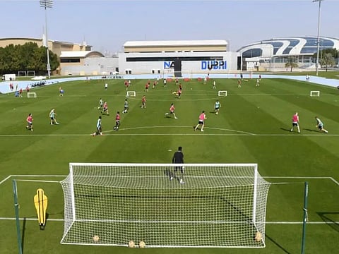 Newcastle training in Dubai during their earlier visit last year.
