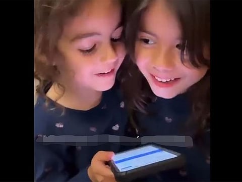 Eva and Alana are seen displaying their skills in learning Arabic. 