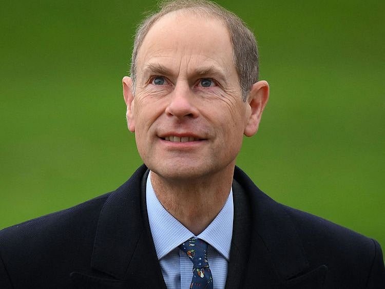 In this file photo taken on November 23, 2022 Britain's Prince Edward, Earl of Wessex, arrives to give a tour to South Africa's president of the Royal Botanic Gardens in Kew, southwest London, on the second day of his two-day state visit.