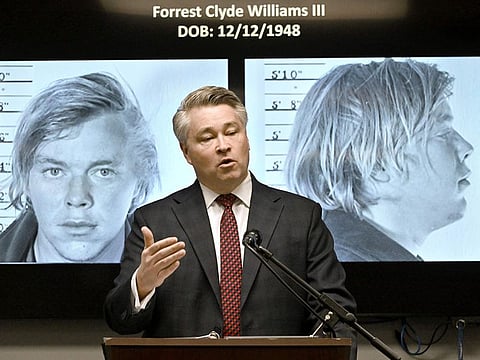 FBI Special Agent in Charge, Tom Sobocinski, Baltimore Office, speaks during a news conference in Millersville. Authorities announced the suspect in the murder of Pamela Lynn Conyers on October  16, 1970 has been identified as Forrest Clyde Williams III. 