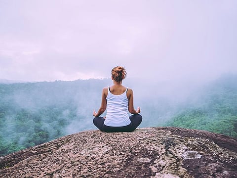 Woman meditating