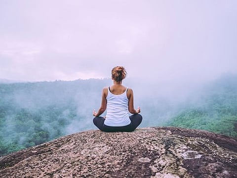 Woman meditating