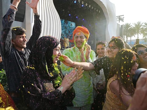 Over 2,000 residents from different backgrounds attend the Expo City Dubai Holi event which was graced by Indian Consul General Dr Aman Puri and Manal Al Banat, Chief Engagement Officer at Expo City Dubai.