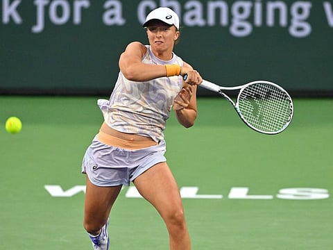  Iga Swiatek defeated Bianca Andreescu in her third round match at the BNP Paribas Open at the Indian Wells Tennis Garden.