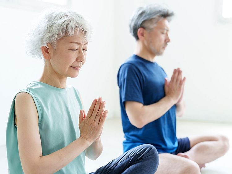STOCK older yoga