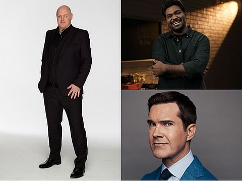 Dara Ó Briain, Zakir Khan and Jimmy Carr 