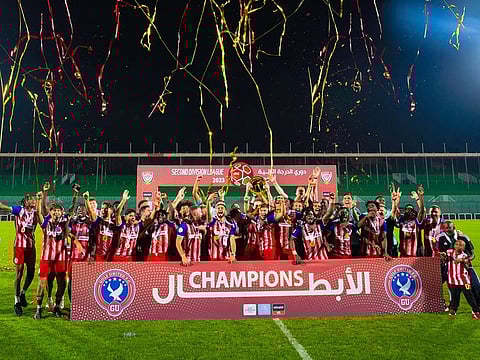 Gulf United made history by winning the UAE Second Division and becoming the first team in UAE football history to win back-to-back promotions.