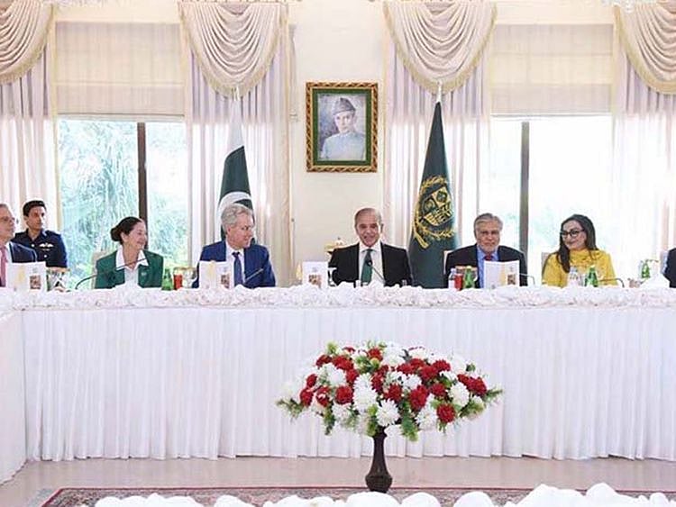 US Department of State Assistant Secretary for Energy Resources Geoffrey Pyatt meets Pakistani Prime Minister Shehbaz Sharif and other ministers.