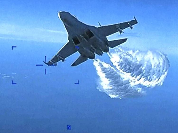 US releases video of Russian jet dumping fuel on its drone